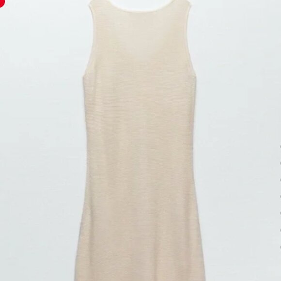 ZARA Sleeveless Waffle Weave Knit Dress SZ Medium - Picture 2 of 8